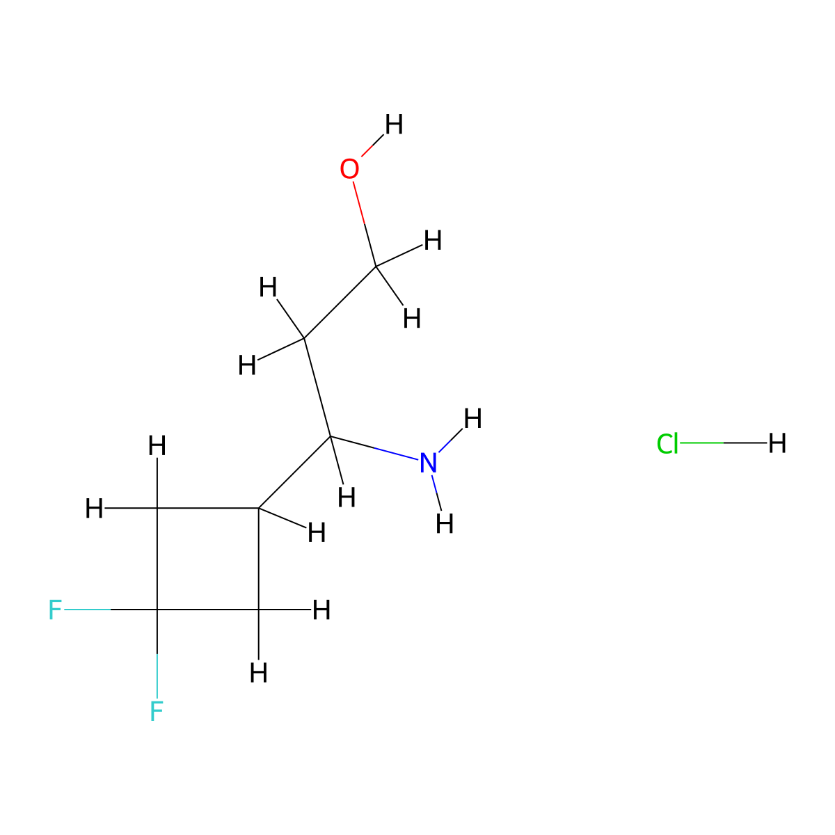 3-Amino-3-(3,3-difluorocyclobutyl)propan-1-ol hydrochloride molecular structure, CAS 3017268-70-8