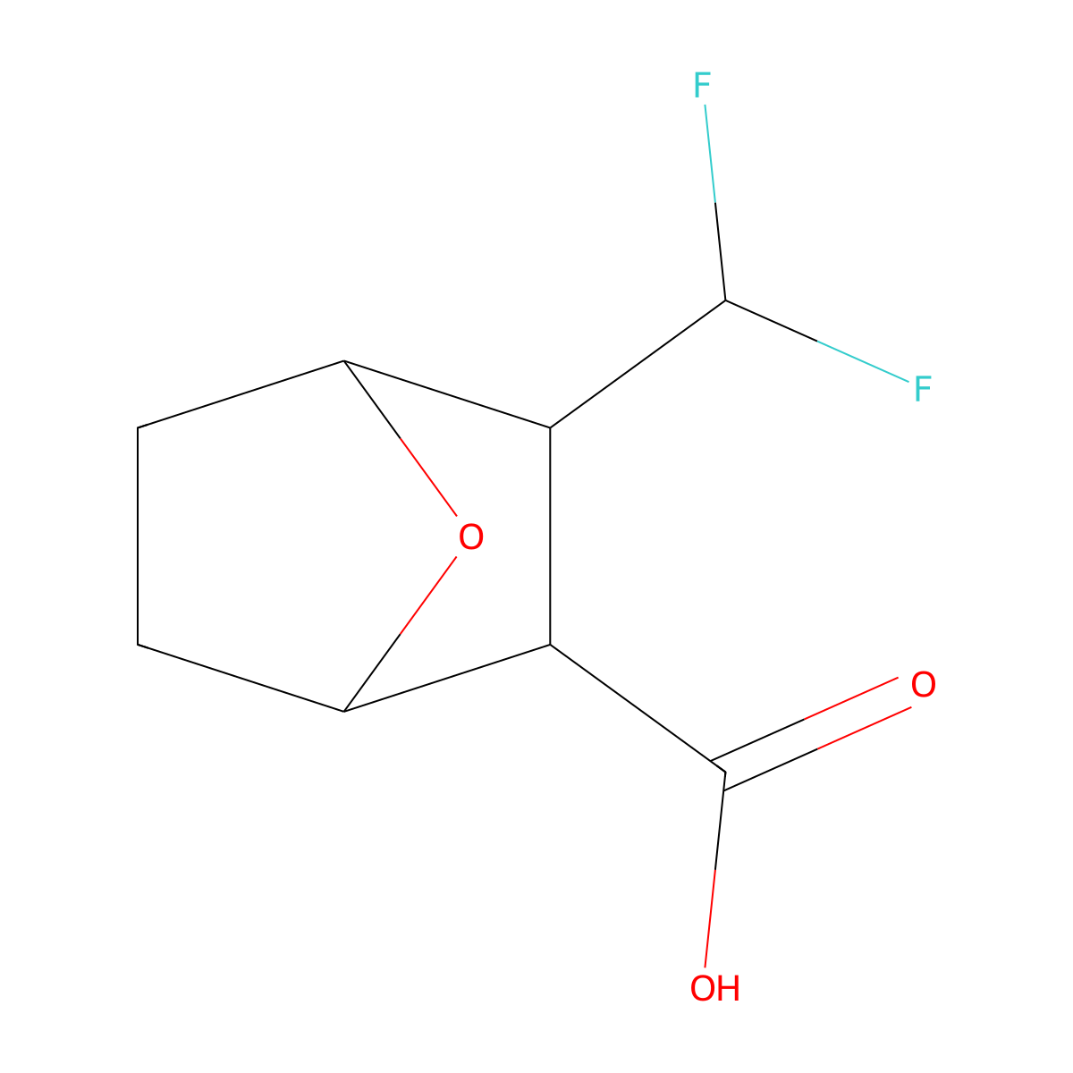 3-(Difluoromethyl)-7-oxabicyclo[2.2.1]heptane-2-carboxylic acid molecular structure, CAS 3017268-74-2