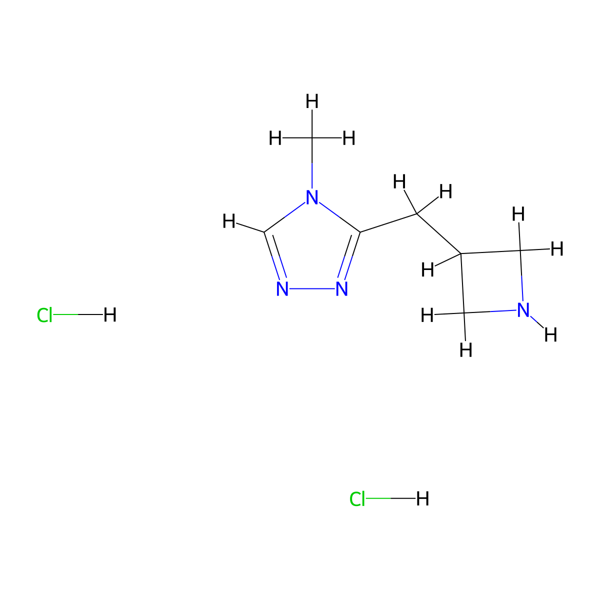 3-[(azetidin-3-yl)methyl]-4-methyl-4H-1,2,4-triazole dihydrochloride molecular structure, CAS 3017268-80-0