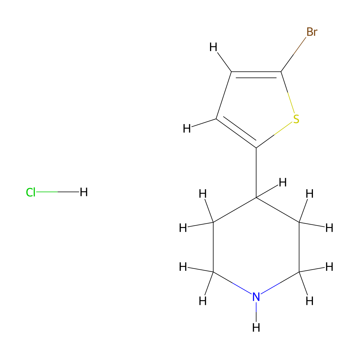 4-(5-Bromothiophen-2-YL)piperidine hydrochloride molecular structure, CAS 3017268-84-4