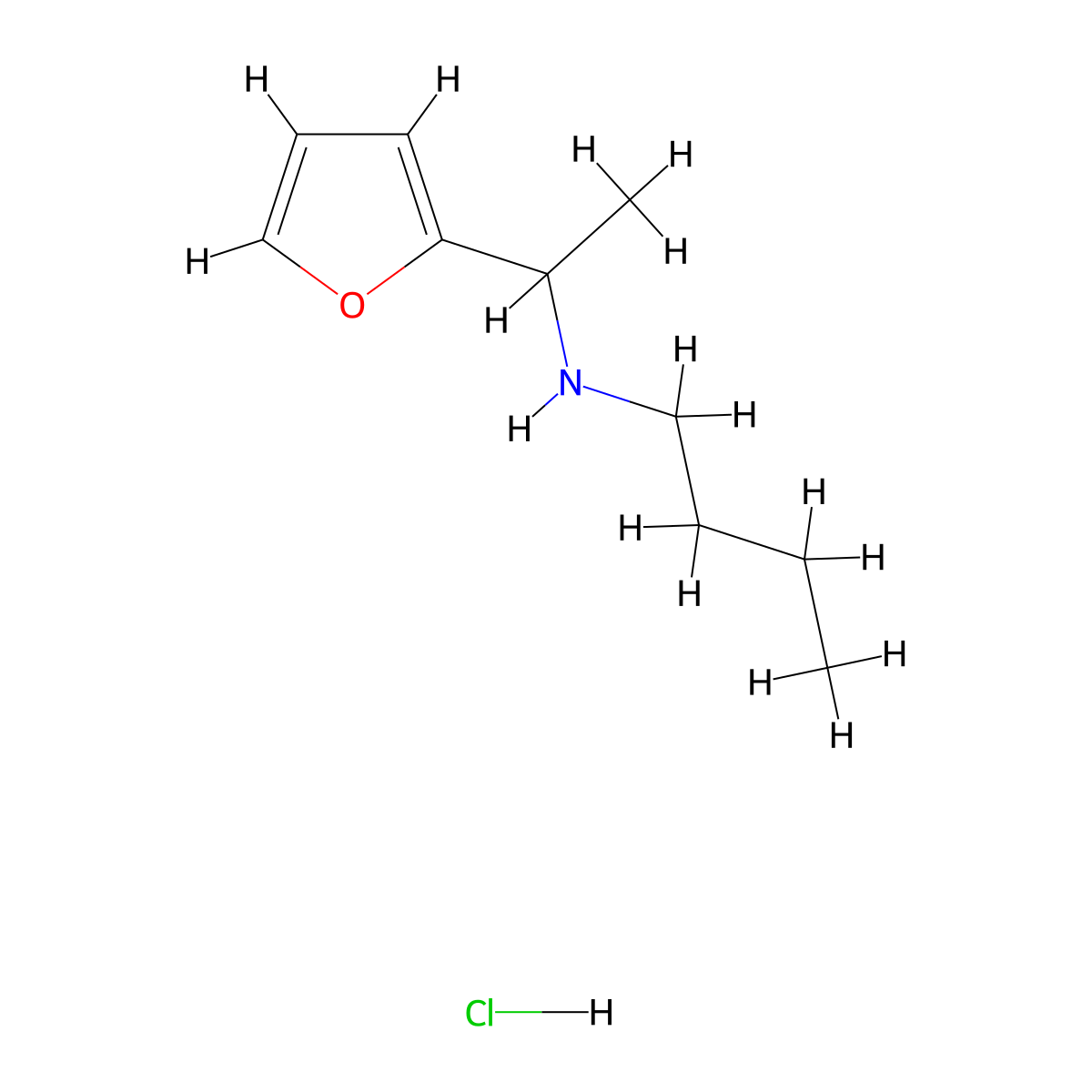 Butyl[1-(furan-2-yl)ethyl]amine hydrochloride molecular structure, CAS 3017268-85-5