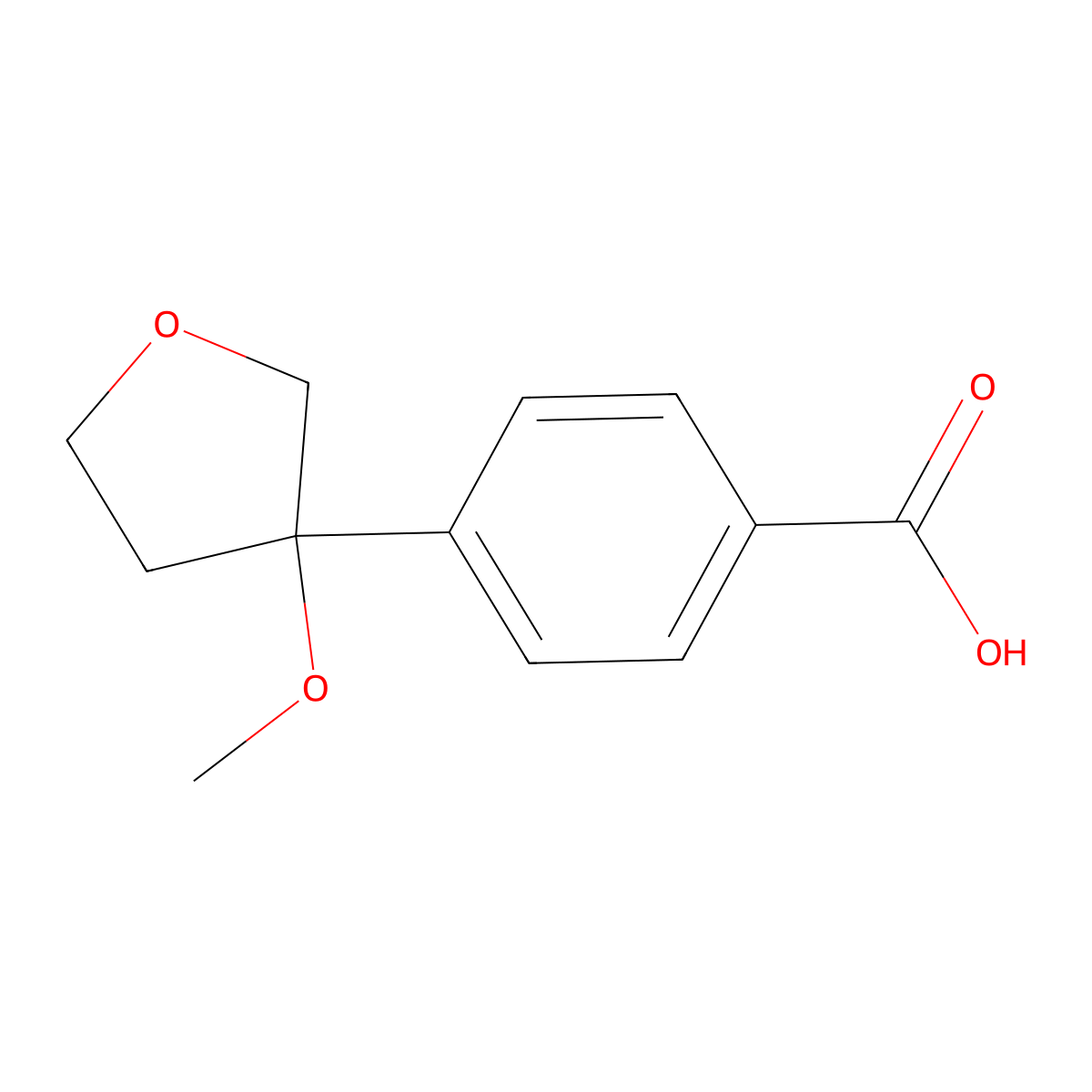 4-(3-Methoxyoxolan-3-yl)benzoic acid molecular structure, CAS 3017268-94-6