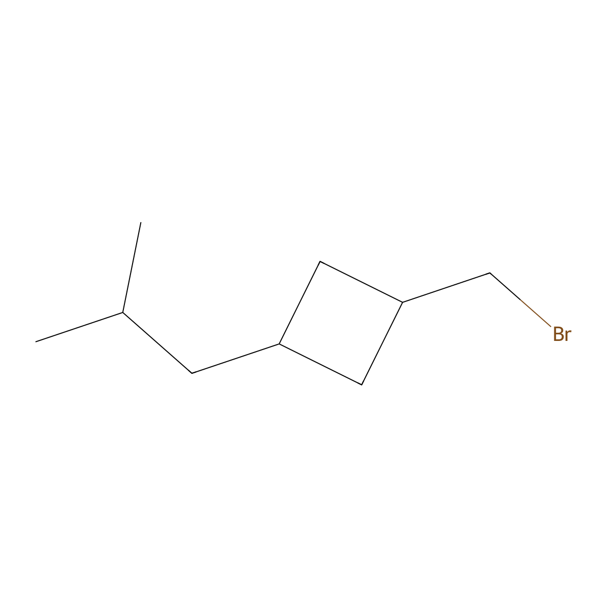 1-(Bromomethyl)-3-(2-methylpropyl)cyclobutane molecular structure, CAS 3017269-11-0