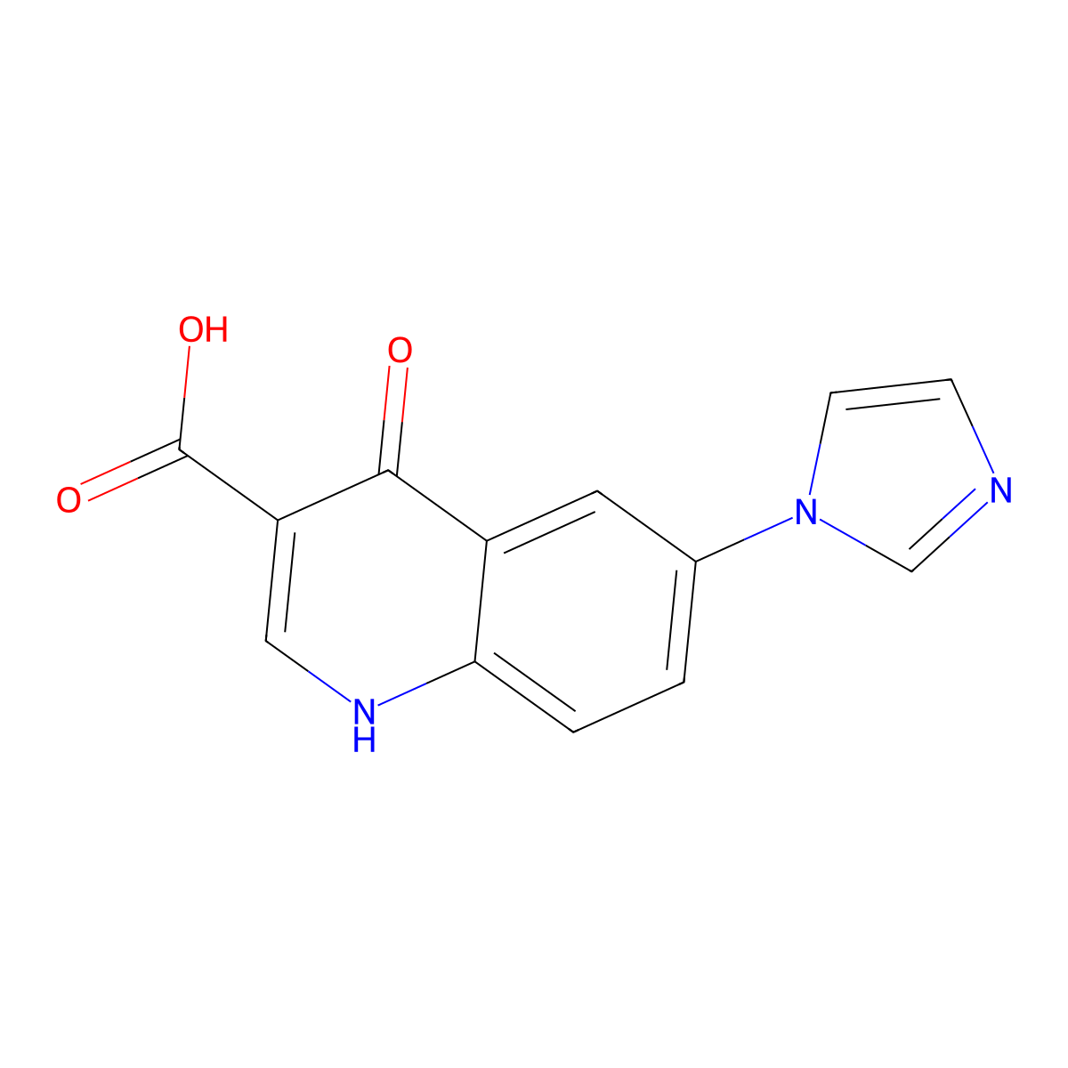 6-(1H-imidazol-1-yl)-4-oxo-1,4-dihydroquinoline-3-carboxylic acid molecular structure, CAS 3017269-23-4
