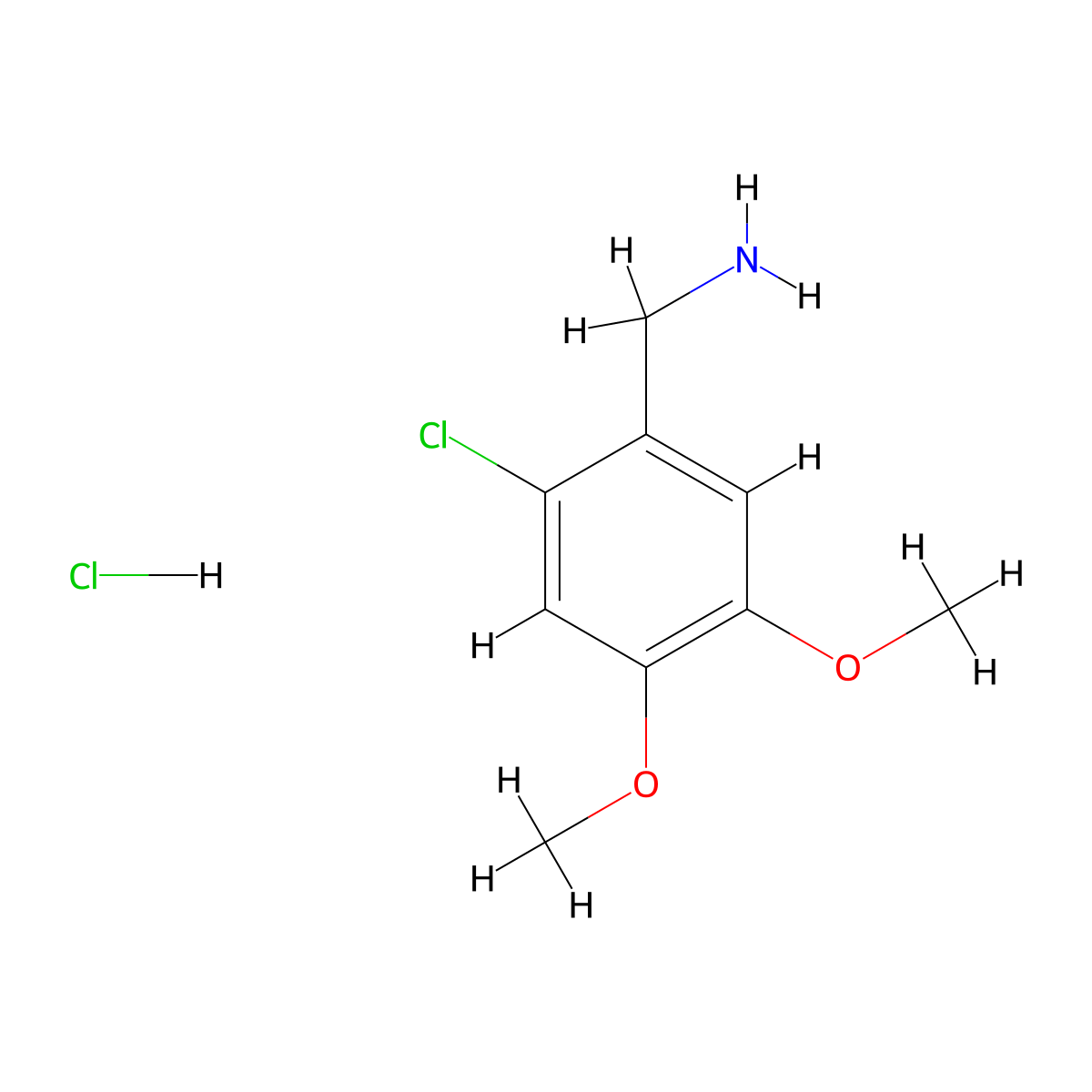 1-(2-Chloro-4,5-dimethoxyphenyl)methanamine hydrochloride molecular structure, CAS 3017269-32-5