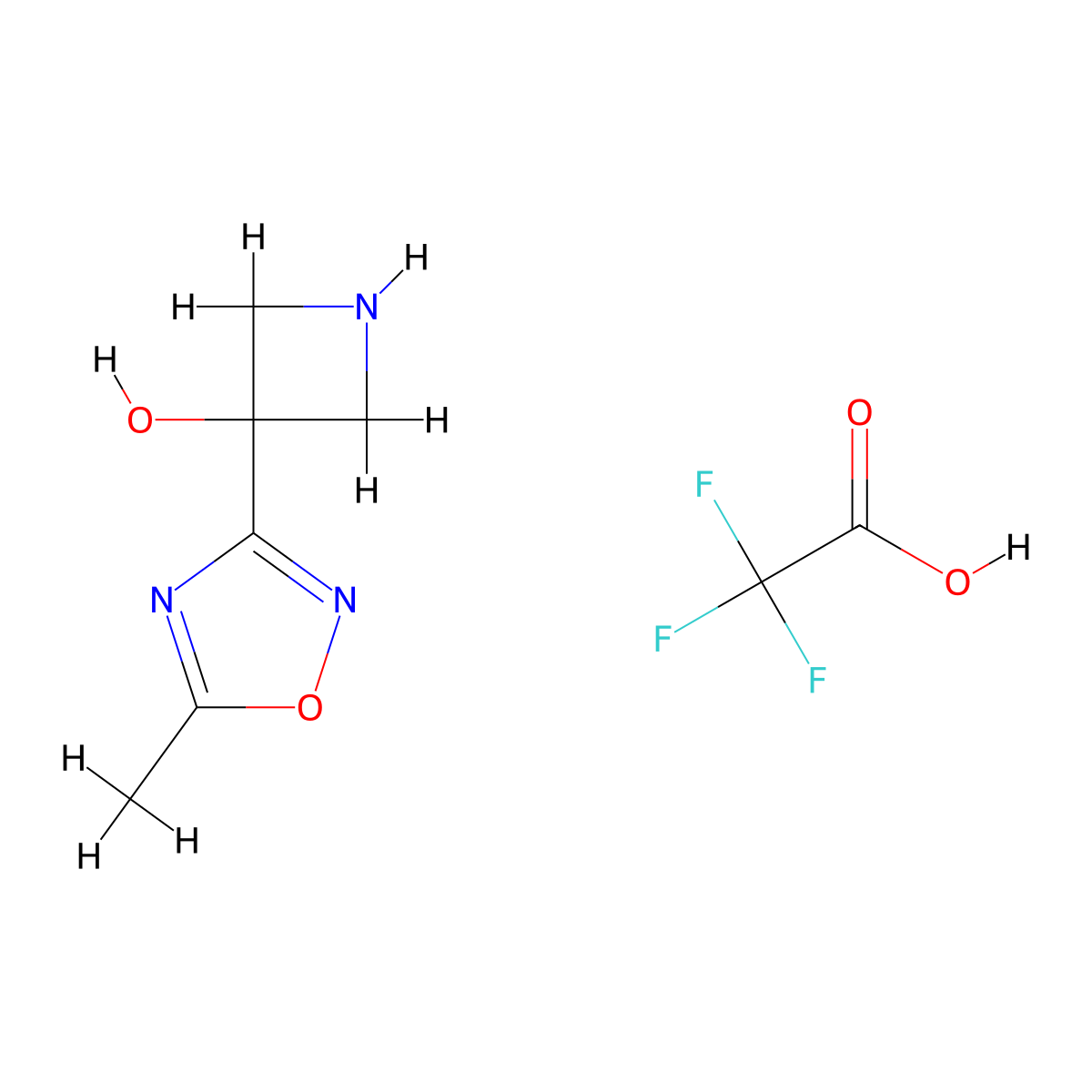 3-(5-Methyl-1,2,4-oxadiazol-3-yl)azetidin-3-ol, trifluoroacetic acid molecular structure, CAS 3017269-41-6