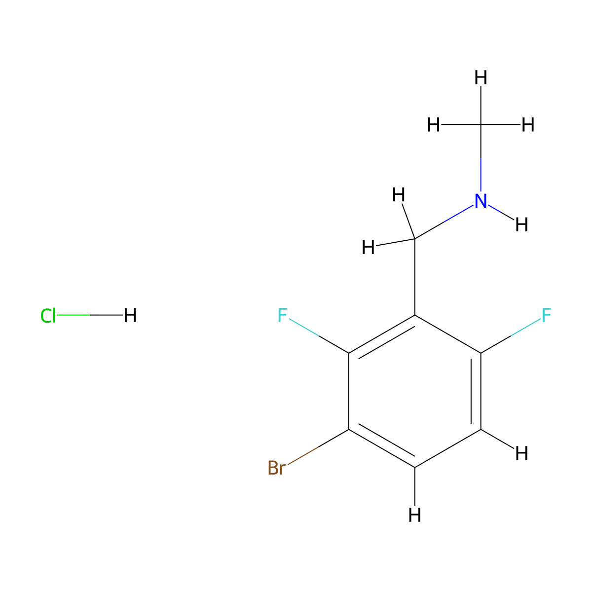 [(3-Bromo-2,6-difluorophenyl)methyl](methyl)amine hydrochloride molecular structure, CAS 3017269-43-8