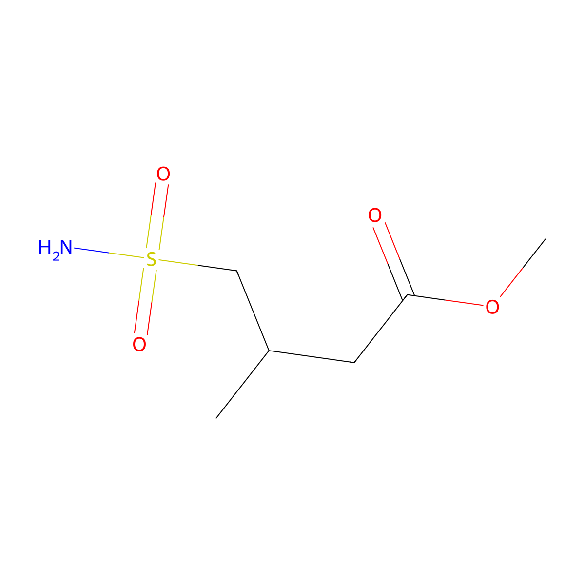 Methyl 3-methyl-4-sulfamoylbutanoate molecular structure, CAS 3017269-47-2
