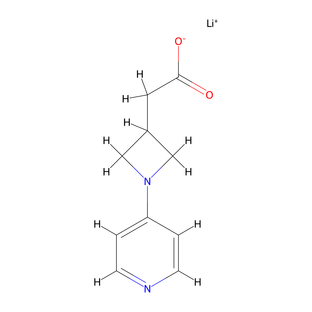 Lithium(1+) 2-[1-(pyridin-4-yl)azetidin-3-yl]acetate molecular structure, CAS 3017269-57-4