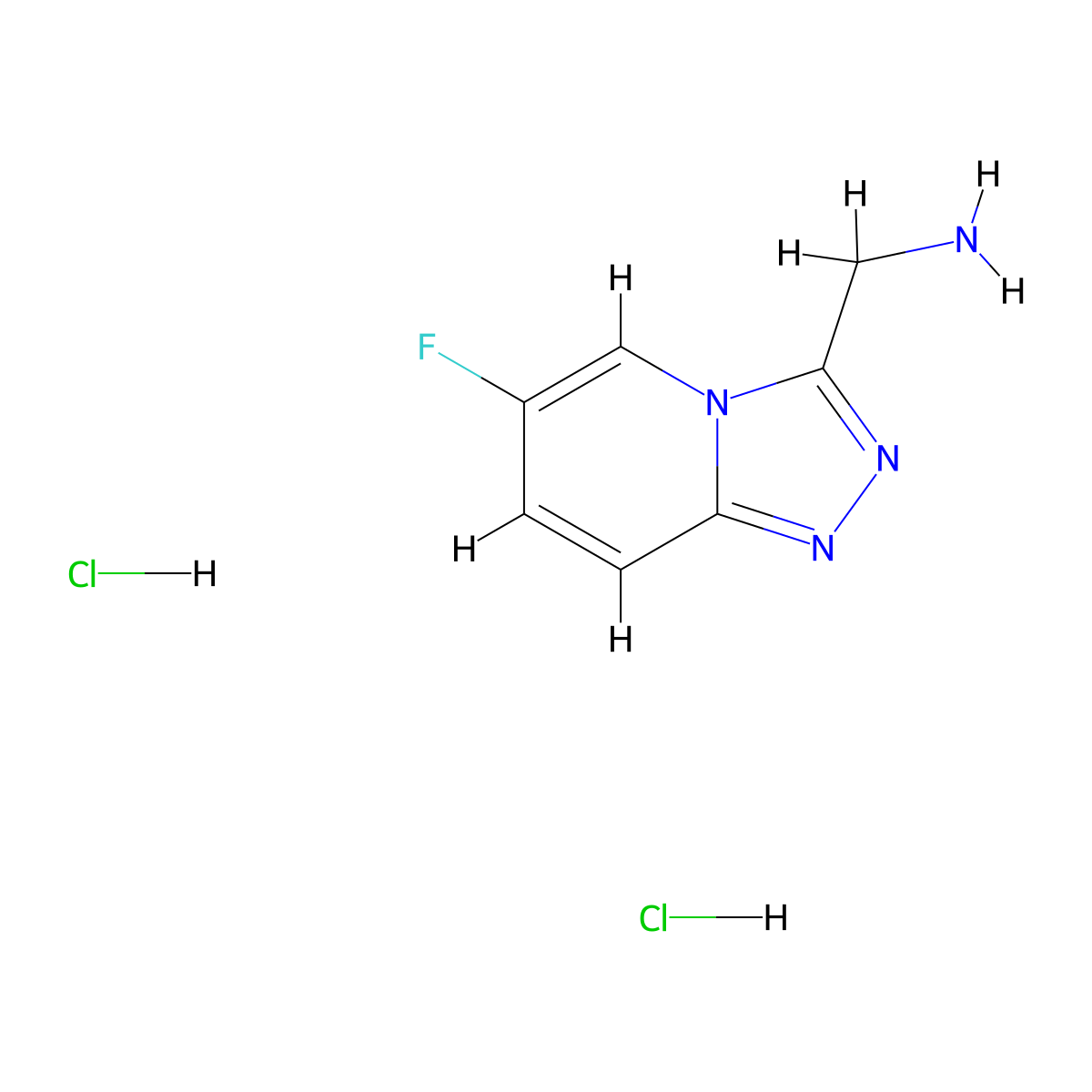 (6-Fluoro-[1,2,4]triazolo[4,3-a]pyridin-3-yl)methanamine;dihydrochloride molecular structure, CAS 3017269-61-0