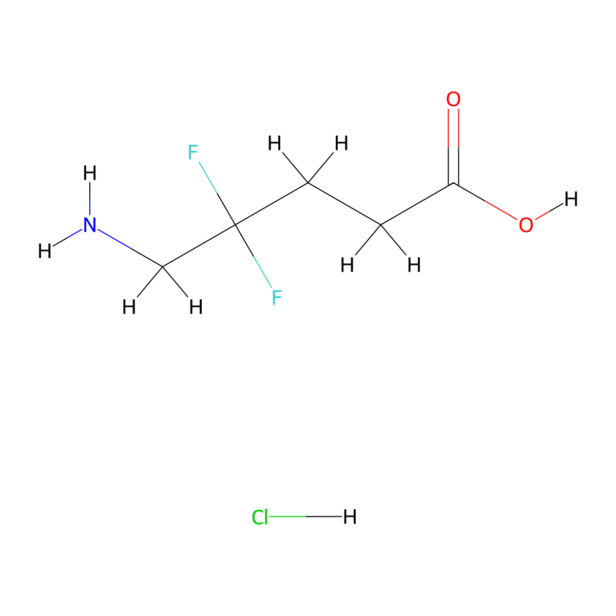 5-Amino-4,4-difluoropentanoic acid hydrochloride molecular structure, CAS 3017269-74-5