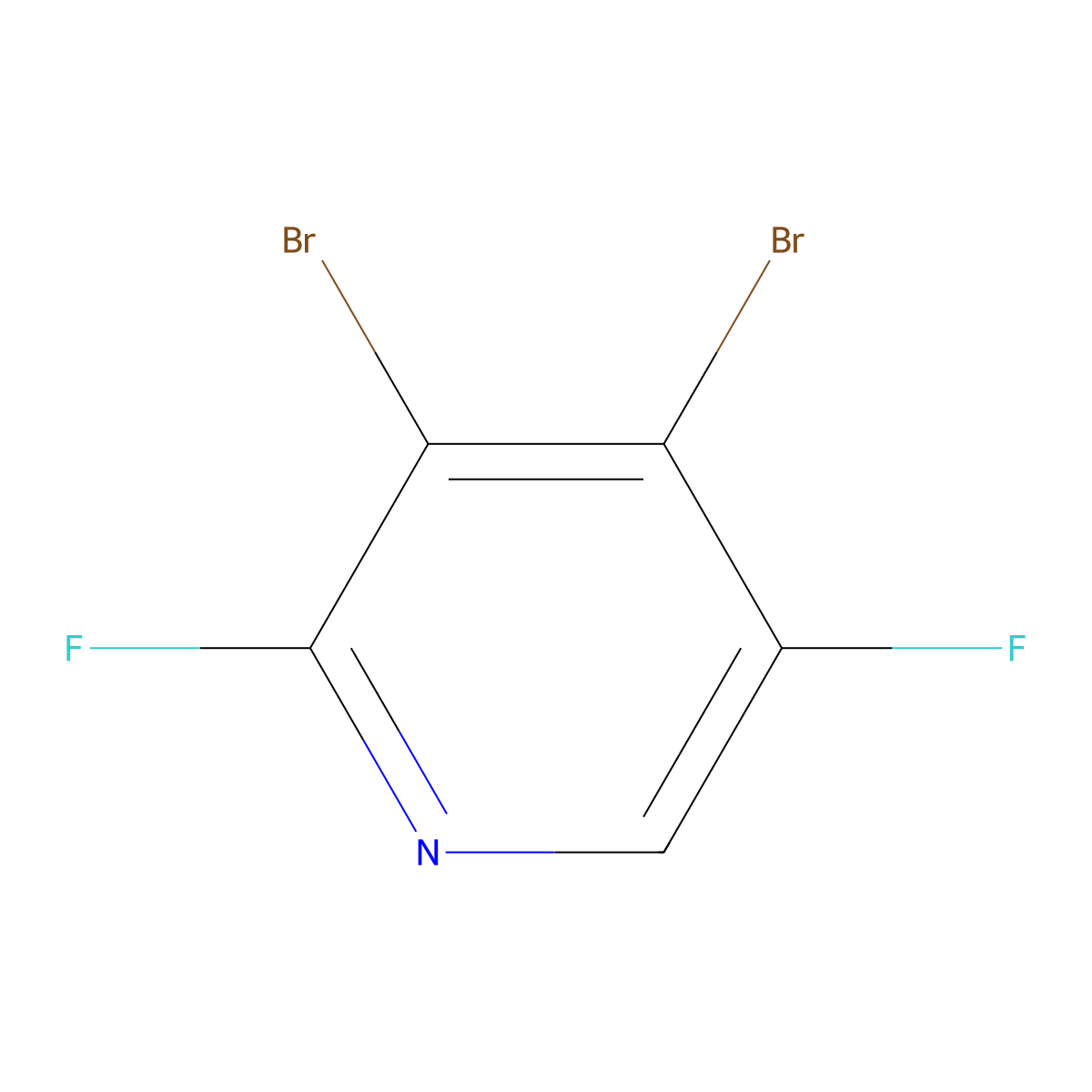 3,4-Dibromo-2,5-difluoropyridine molecular structure, CAS 3017270-06-0