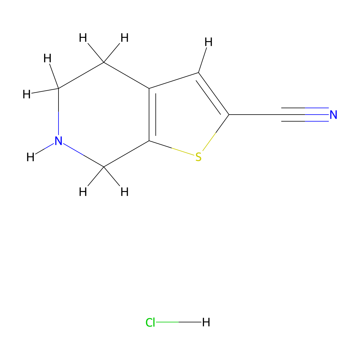 4,5,6,7-Tetrahydrothieno[2,3-c]pyridine-2-carbonitrile;hydrochloride molecular structure, CAS 3017270-20-8