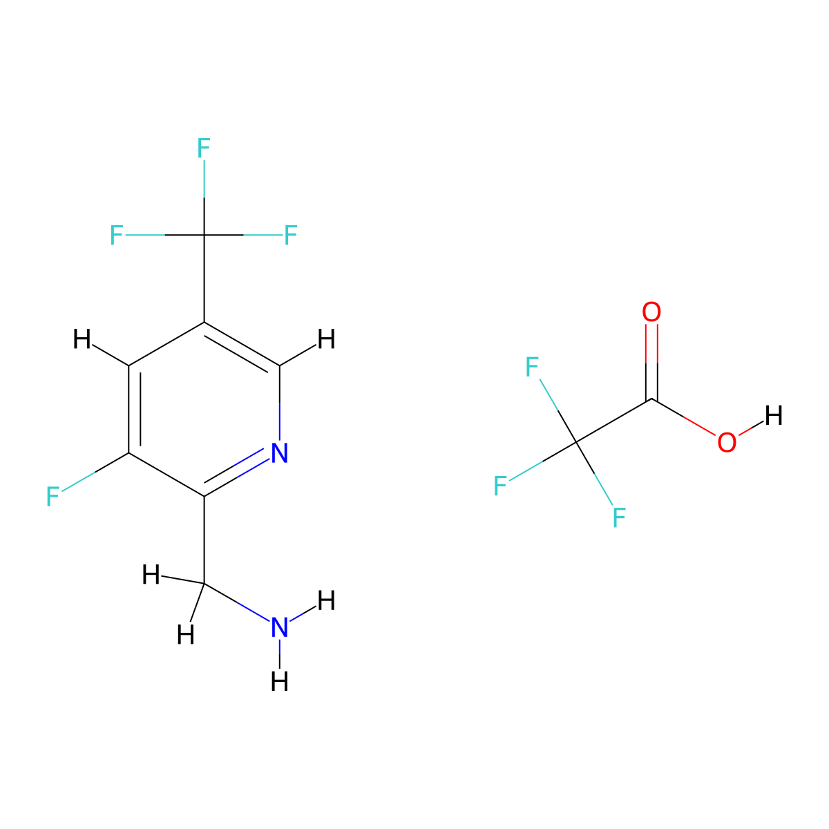 1-[3-Fluoro-5-(trifluoromethyl)pyridin-2-yl]methanamine, trifluoroacetic acid molecular structure, CAS 3017270-21-9