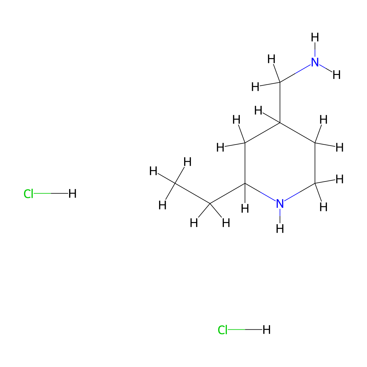 1-(2-Ethylpiperidin-4-yl)methanamine dihydrochloride molecular structure, CAS 3017270-29-7