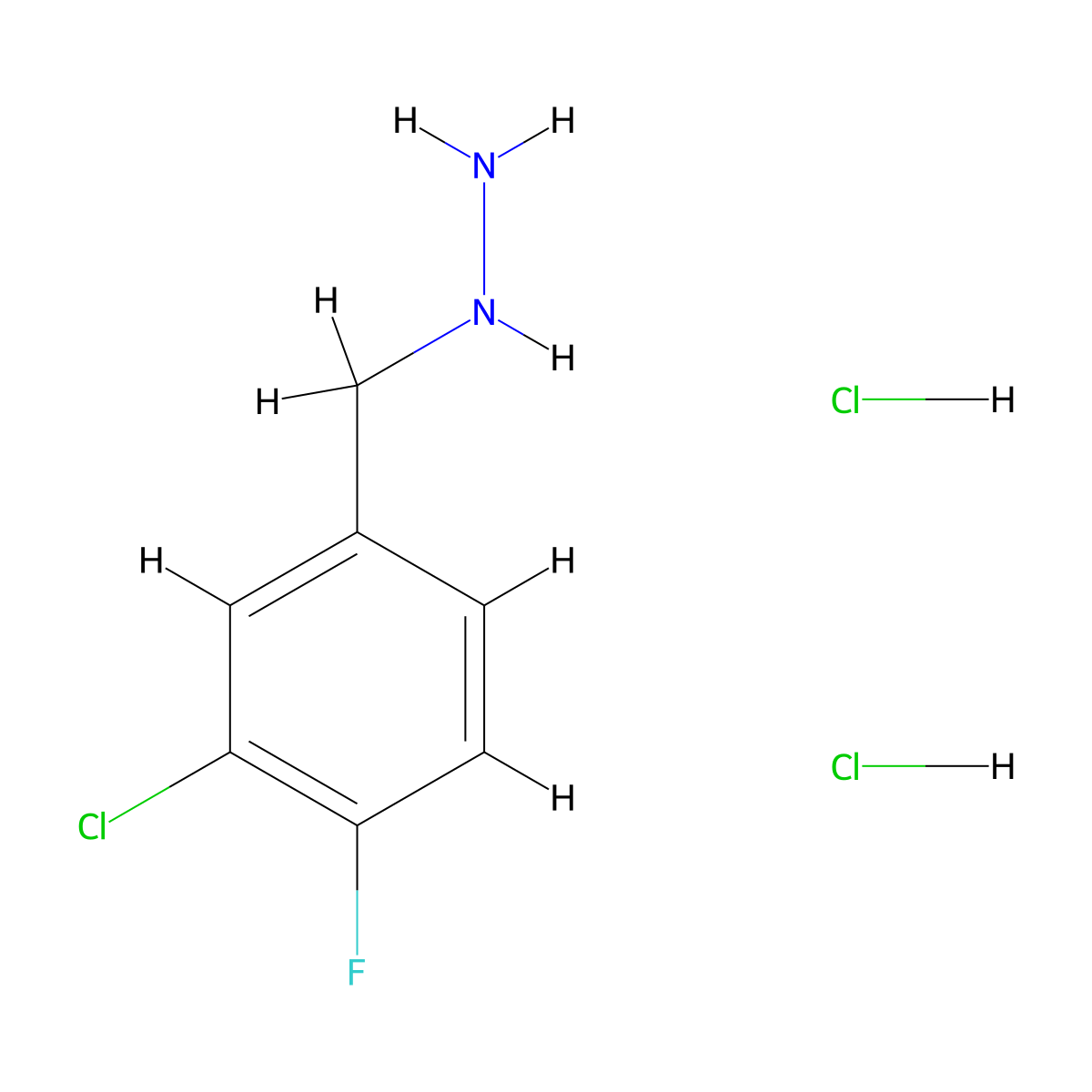 (3-Chloro-4-fluorophenyl)methylhydrazine;dihydrochloride molecular structure, CAS 3017270-51-5