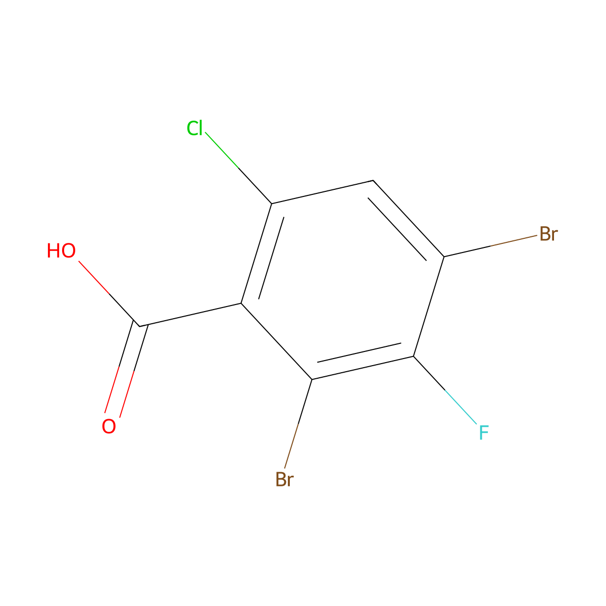 2,4-Dibromo-6-chloro-3-fluorobenzoic acid molecular structure, CAS 3017270-54-8