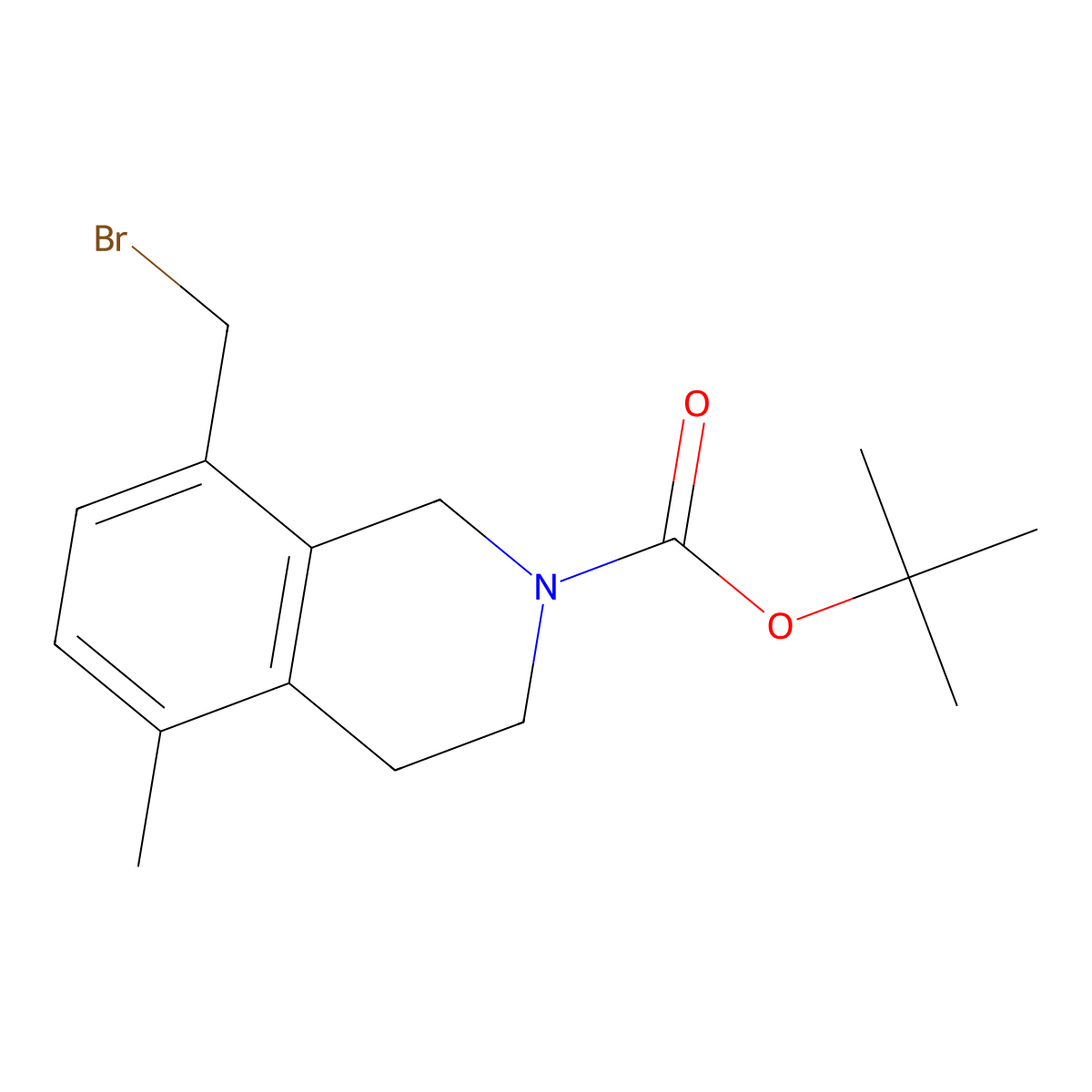 Tert-butyl 8-(bromomethyl)-5-methyl-1,2,3,4-tetrahydroisoquinoline-2-carboxylate molecular structure, CAS 3017270-61-7