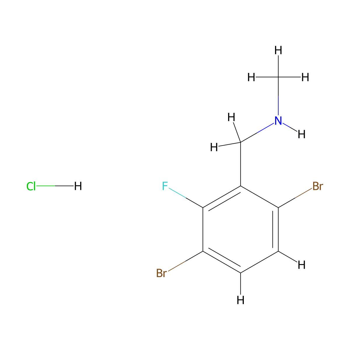 [(3,6-Dibromo-2-fluorophenyl)methyl](methyl)amine hydrochloride molecular structure, CAS 3017270-83-3