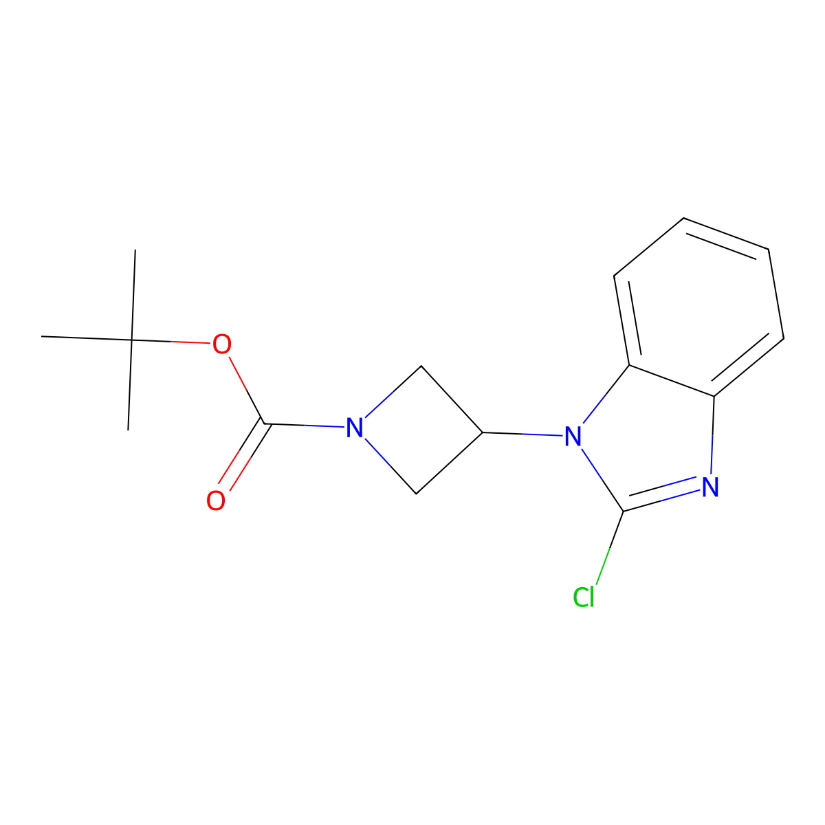 tert-butyl 3-(2-chloro-1H-1,3-benzodiazol-1-yl)azetidine-1-carboxylate molecular structure, CAS 3017270-85-5