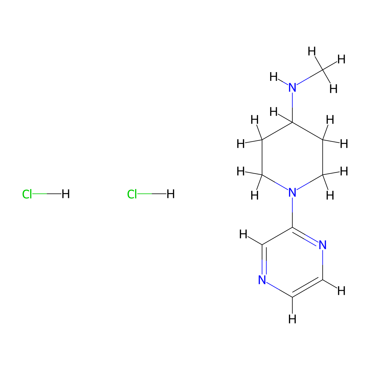 N-methyl-1-(pyrazin-2-yl)piperidin-4-amine dihydrochloride molecular structure, CAS 3017270-90-2