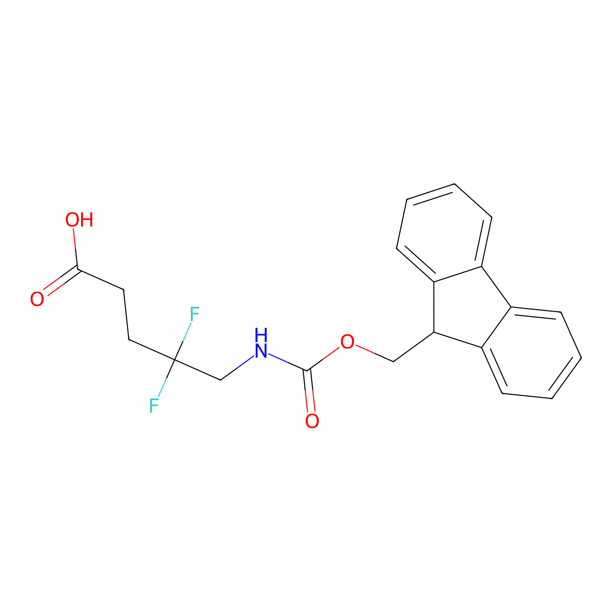 5-({[(9H-fluoren-9-yl)methoxy]carbonyl}amino)-4,4-difluoropentanoic acid molecular structure, CAS 3017270-91-3