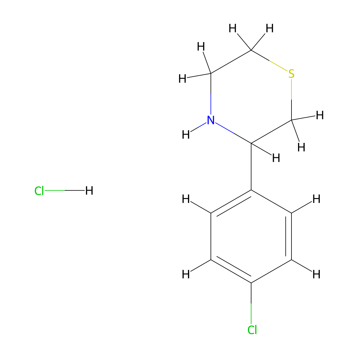3-(4-Chlorophenyl)thiomorpholine hydrochloride molecular structure, CAS 3017270-99-1