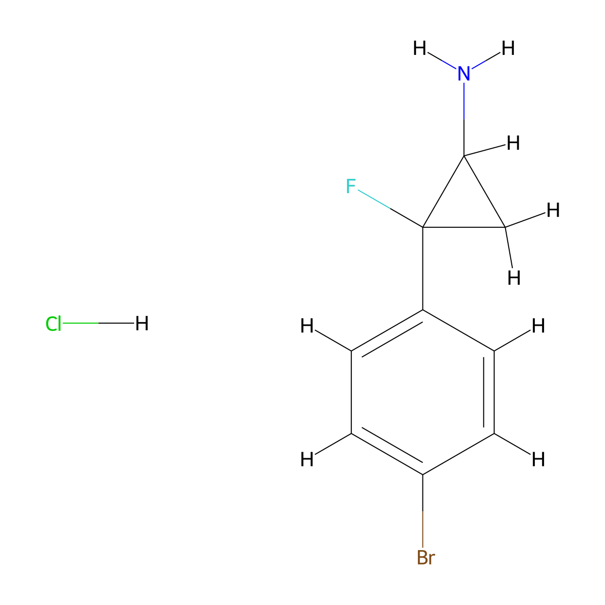 2-(4-Bromophenyl)-2-fluorocyclopropan-1-amine hydrochloride molecular structure, CAS 3017271-09-6