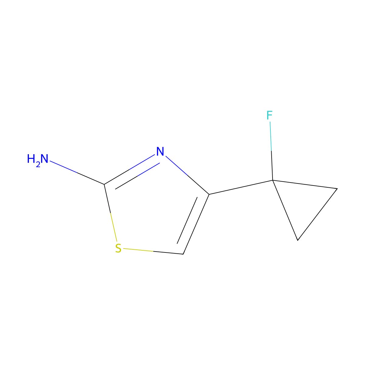4-(1-Fluorocyclopropyl)-1,3-thiazol-2-amine molecular structure, CAS 3017271-10-9