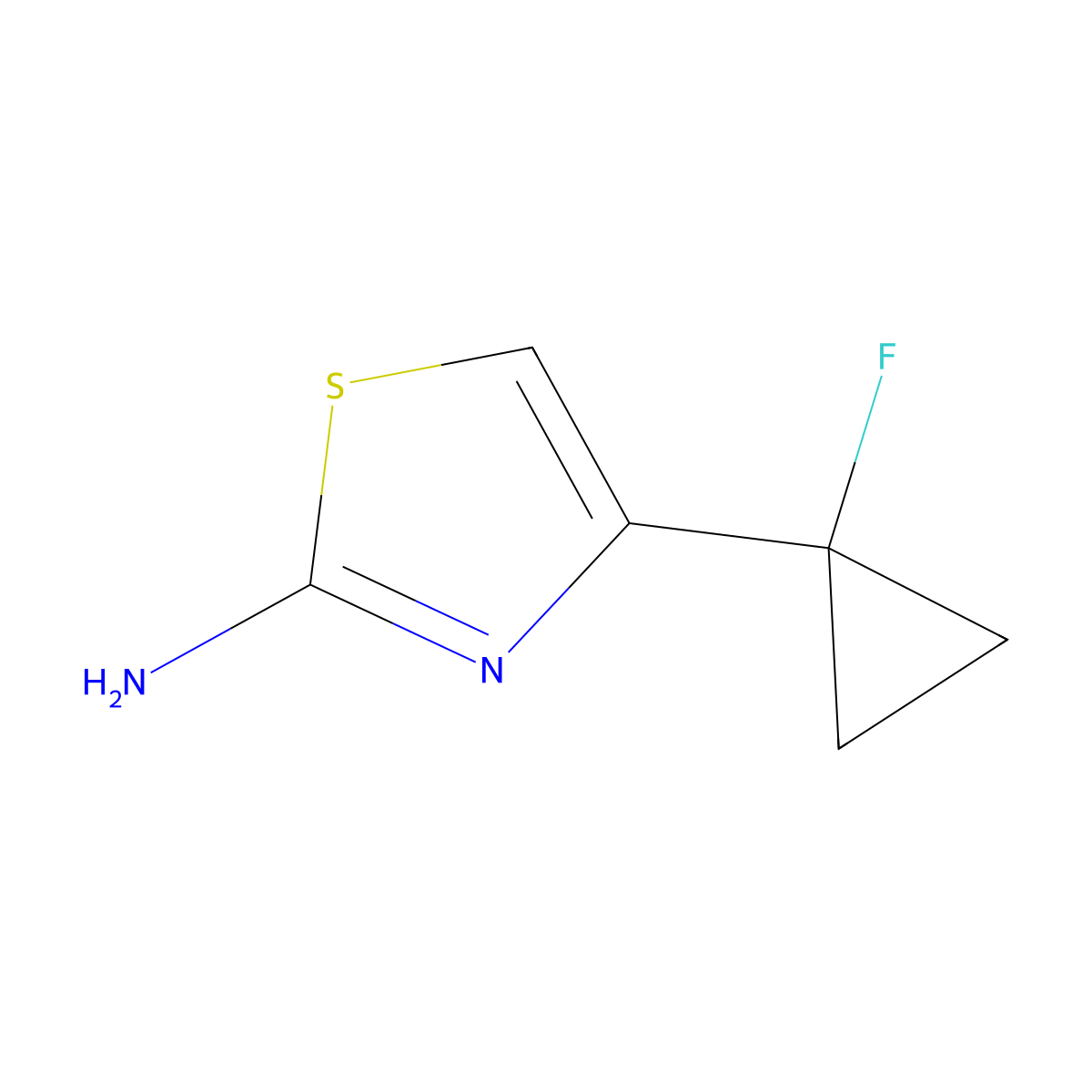 4-(1-Fluorocyclopropyl)-1,3-thiazol-2-amine molecular structure, CAS 3017271-10-9