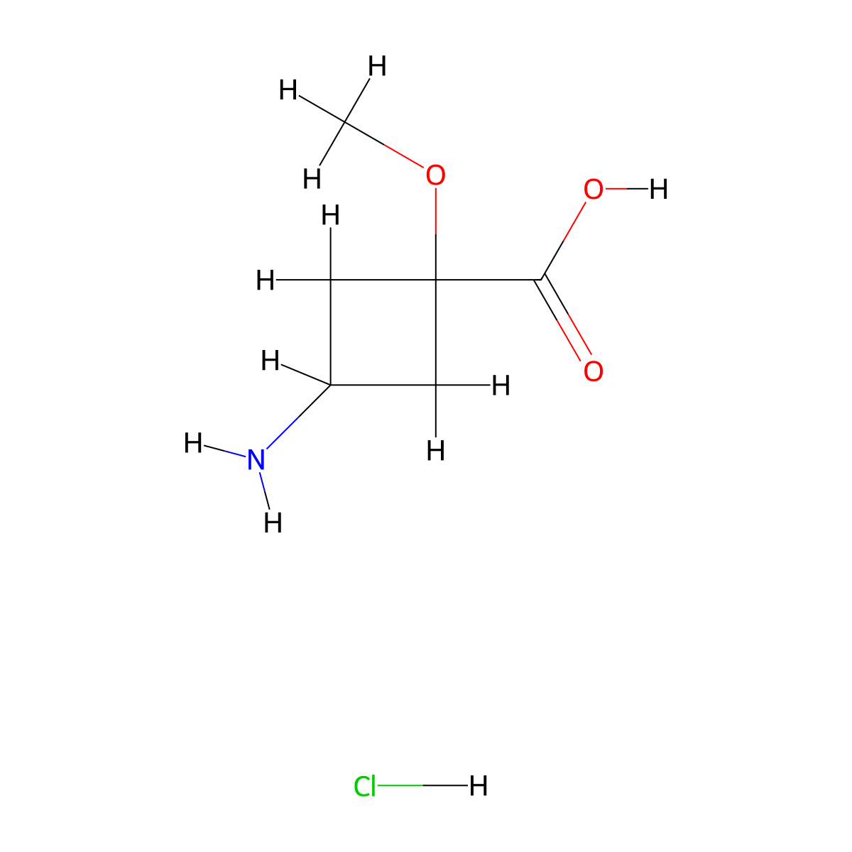 3-Amino-1-methoxycyclobutane-1-carboxylic acid;hydrochloride molecular structure, CAS 3017271-14-3