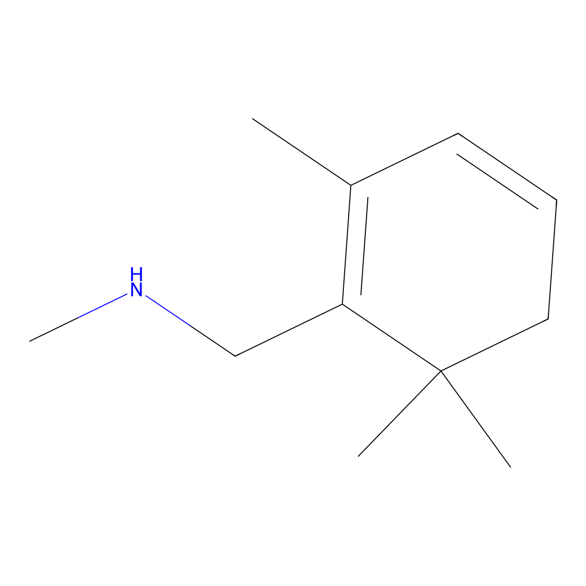 Methyl[(2,6,6-trimethylcyclohexa-1,3-dien-1-yl)methyl]amine molecular structure, CAS 3017271-16-5