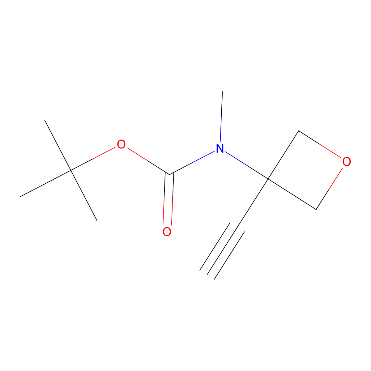 tert-butyl N-(3-ethynyloxetan-3-yl)-N-methylcarbamate molecular structure, CAS 3017271-27-8
