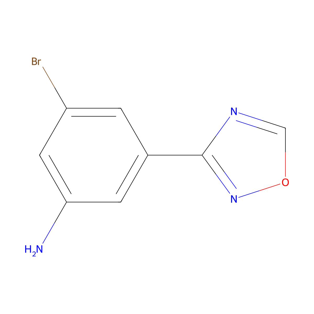 3-Bromo-5-(1,2,4-oxadiazol-3-yl)aniline molecular structure, CAS 3017271-30-3