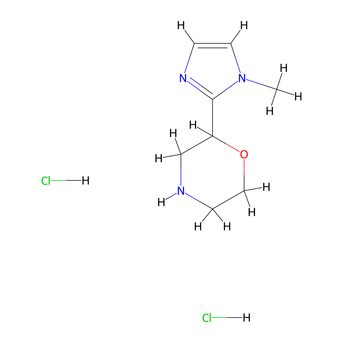2-(1-methyl-1H-imidazol-2-yl)morpholine dihydrochloride molecular structure, CAS 3017271-31-4