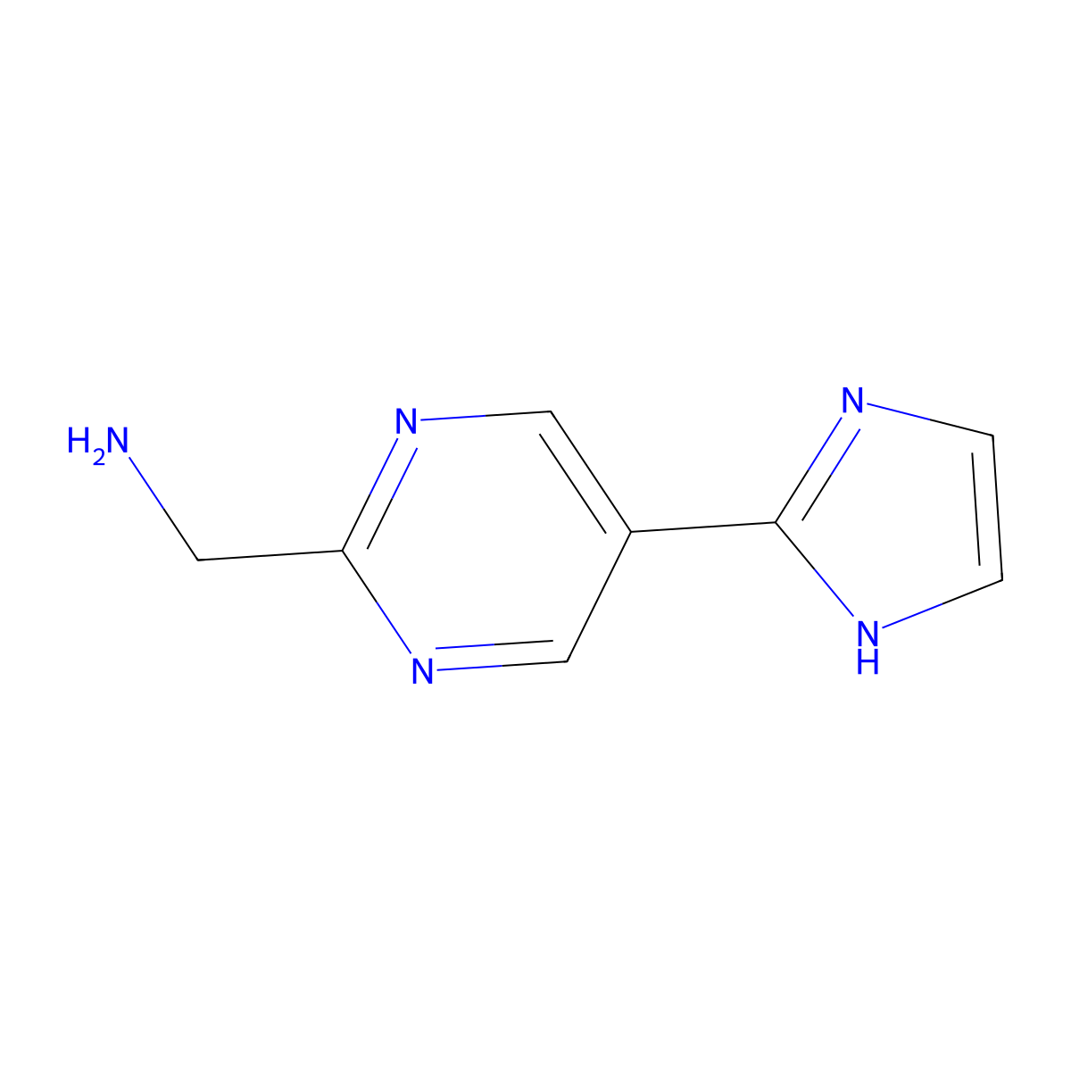 [5-(1H-imidazol-2-yl)pyrimidin-2-yl]methanamine molecular structure, CAS 3017271-33-6