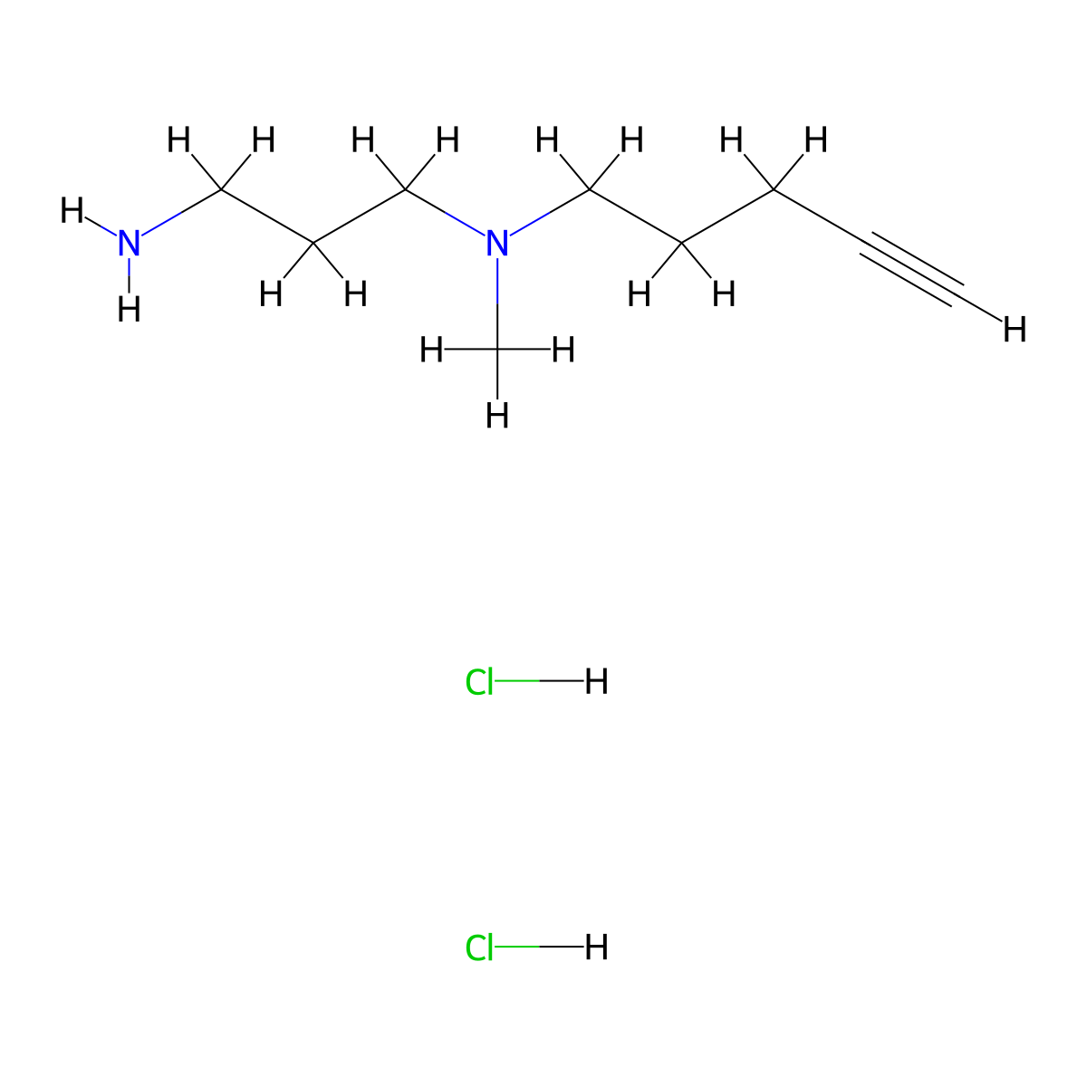 (3-Aminopropyl)(methyl)(pent-4-yn-1-yl)amine dihydrochloride molecular structure, CAS 3017271-34-7