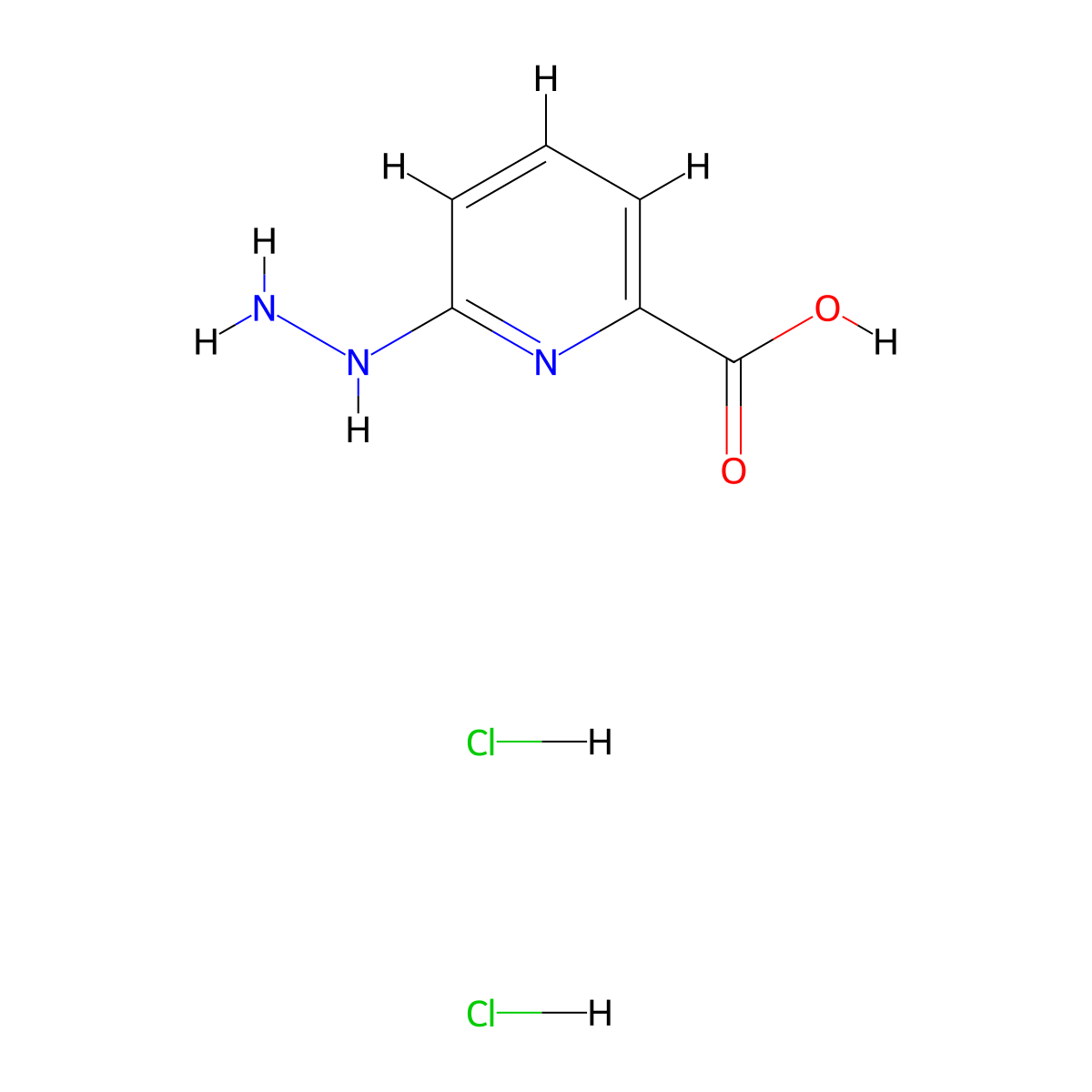 6-Hydrazinylpyridine-2-carboxylic acid;dihydrochloride molecular structure, CAS 3017271-36-9