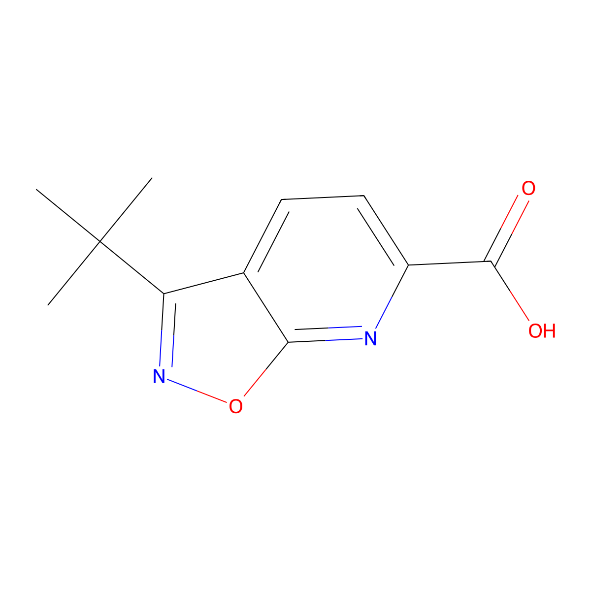 3-Tert-butyl-[1,2]oxazolo[5,4-b]pyridine-6-carboxylic acid molecular structure, CAS 3017271-38-1