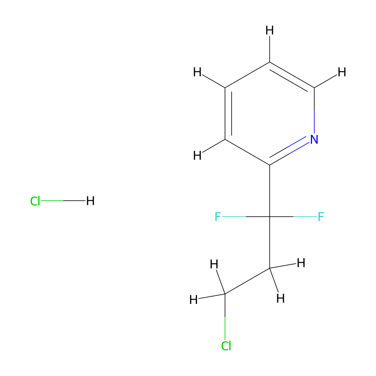 2-(3-Chloro-1,1-difluoropropyl)pyridine hydrochloride molecular structure, CAS 3017271-42-7
