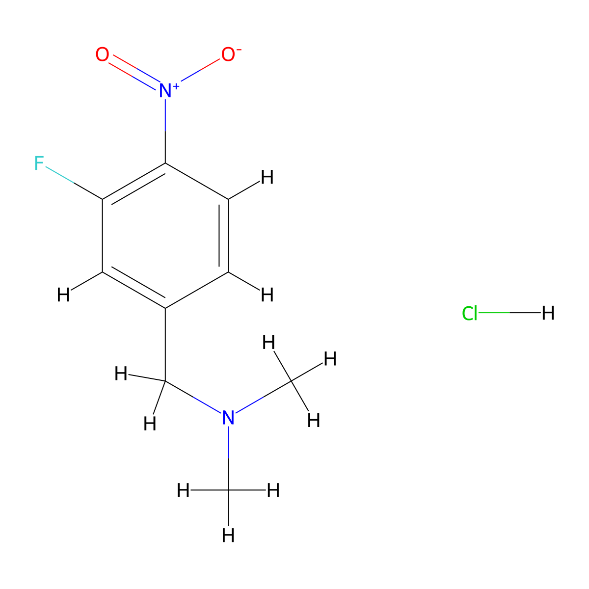 [(3-Fluoro-4-nitrophenyl)methyl]dimethylamine hydrochloride molecular structure, CAS 3017271-43-8