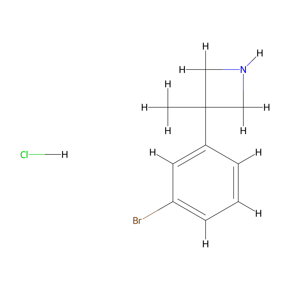 3-(3-Bromophenyl)-3-methylazetidine hydrochloride molecular structure, CAS 3017271-51-8