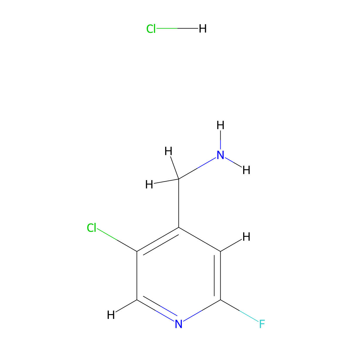 1-(5-Chloro-2-fluoropyridin-4-yl)methanamine hydrochloride molecular structure, CAS 3017271-55-2