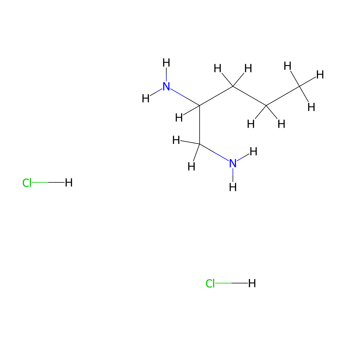 Pentane-1,2-diamine dihydrochloride molecular structure, CAS 3017271-59-6