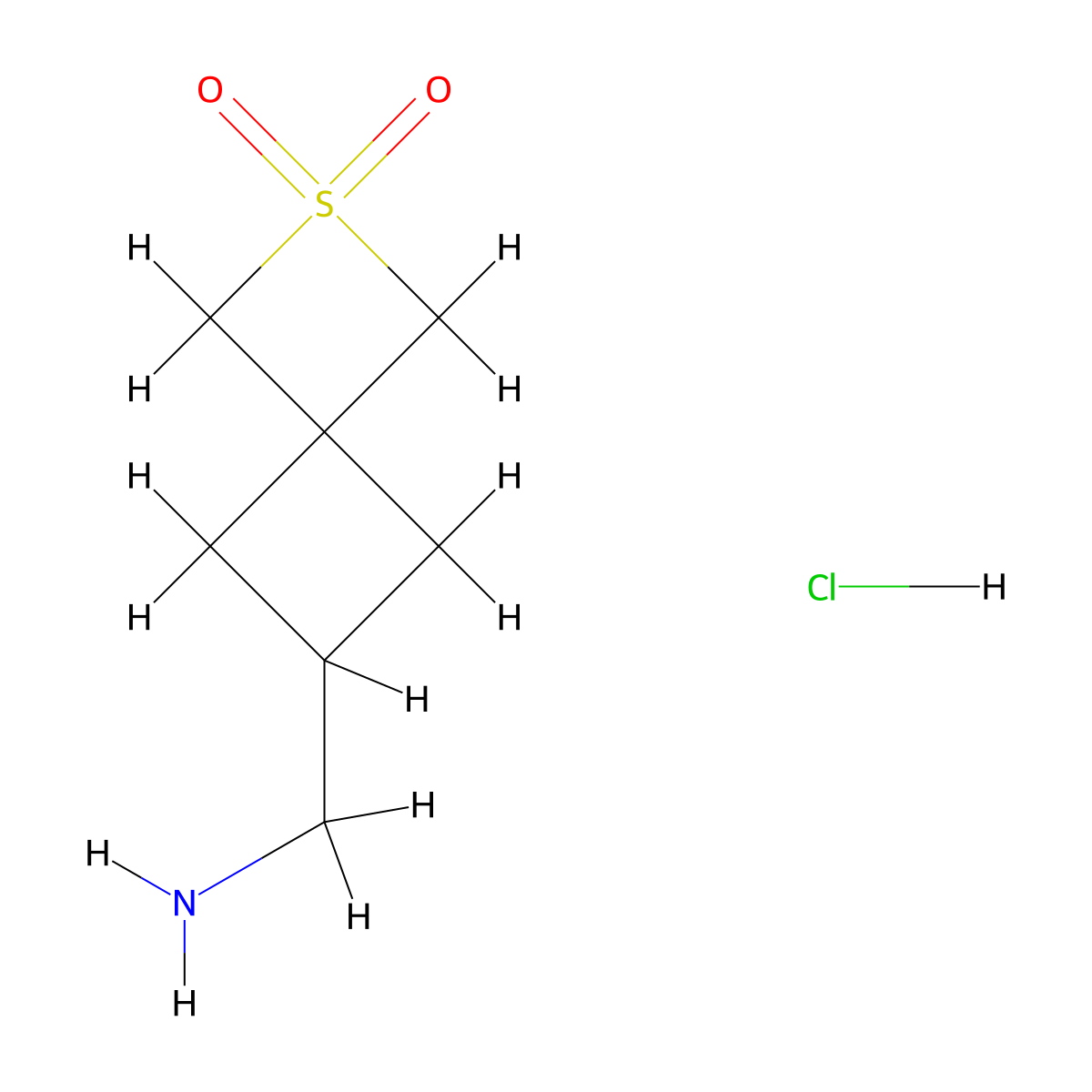 6-(Aminomethyl)-2lambda6-thiaspiro[3.3]heptane-2,2-dione hydrochloride molecular structure, CAS 3017271-62-1