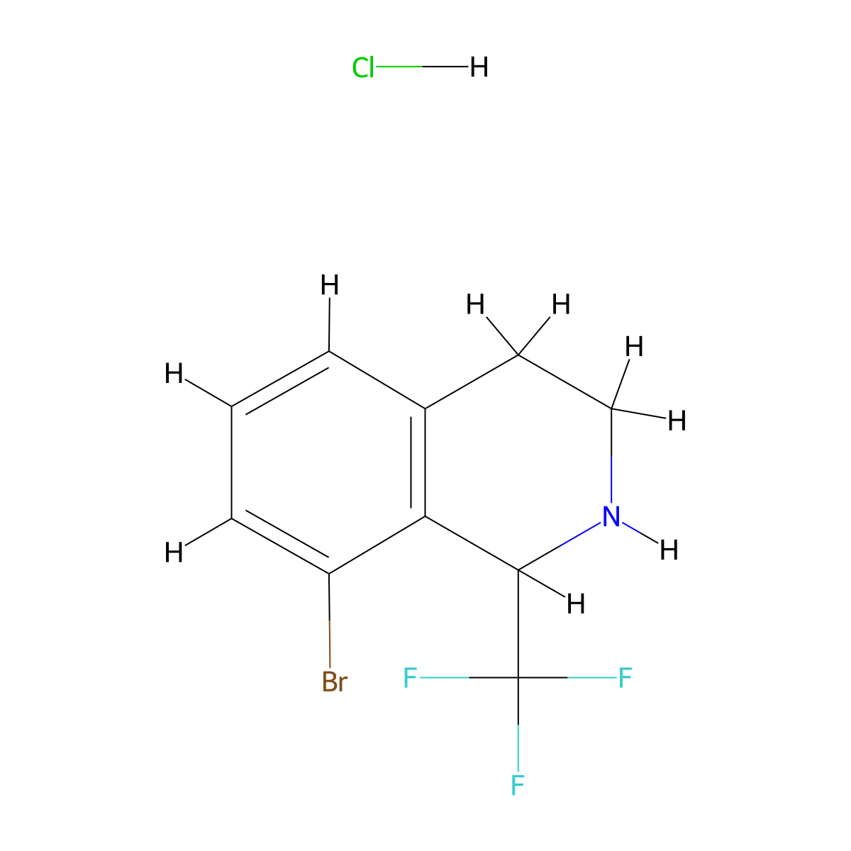 8-Bromo-1-(trifluoromethyl)-1,2,3,4-tetrahydroisoquinoline hydrochloride molecular structure, CAS 3017271-64-3