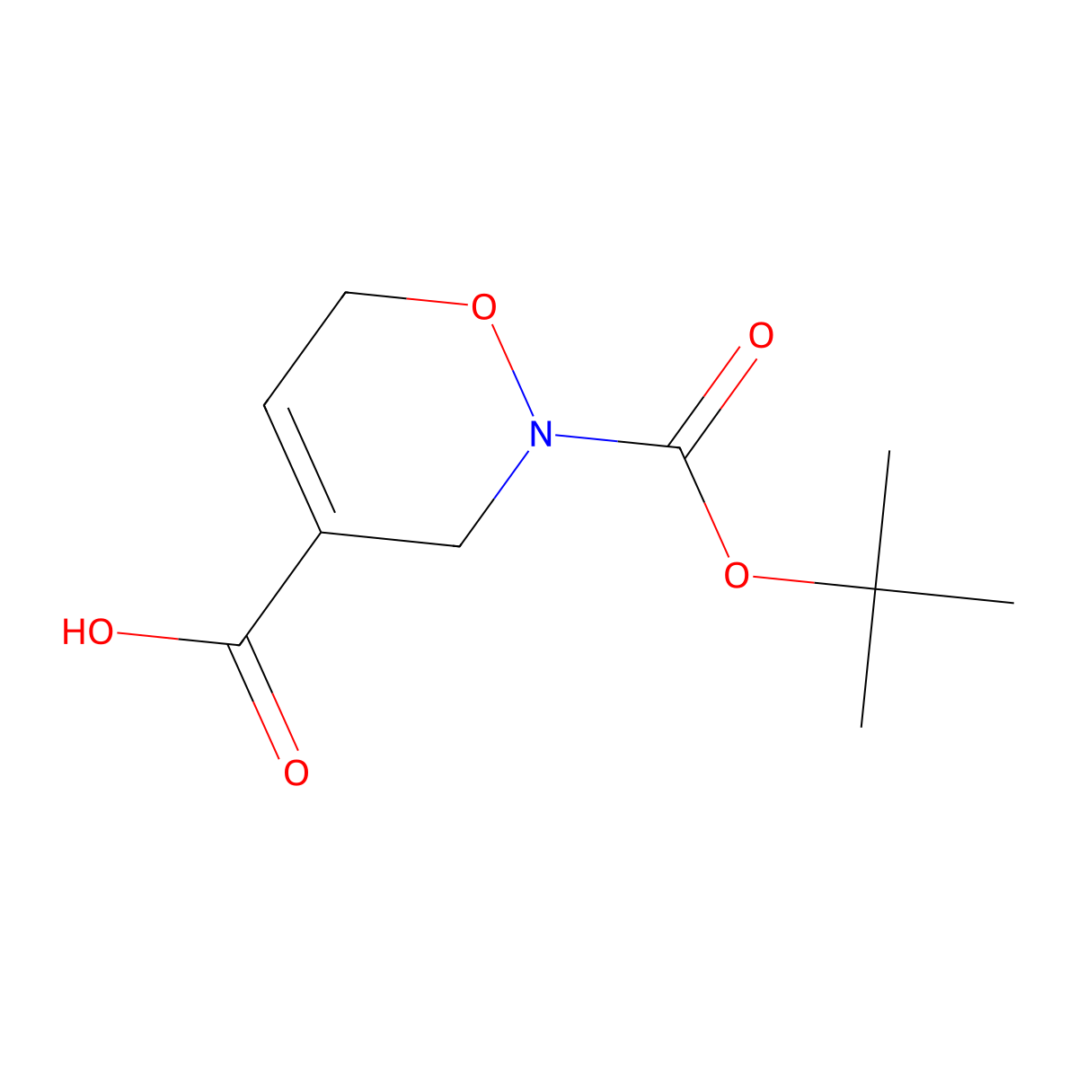 2-[(tert-butoxy)carbonyl]-3,6-dihydro-2H-1,2-oxazine-4-carboxylic acid molecular structure, CAS 3017271-70-1