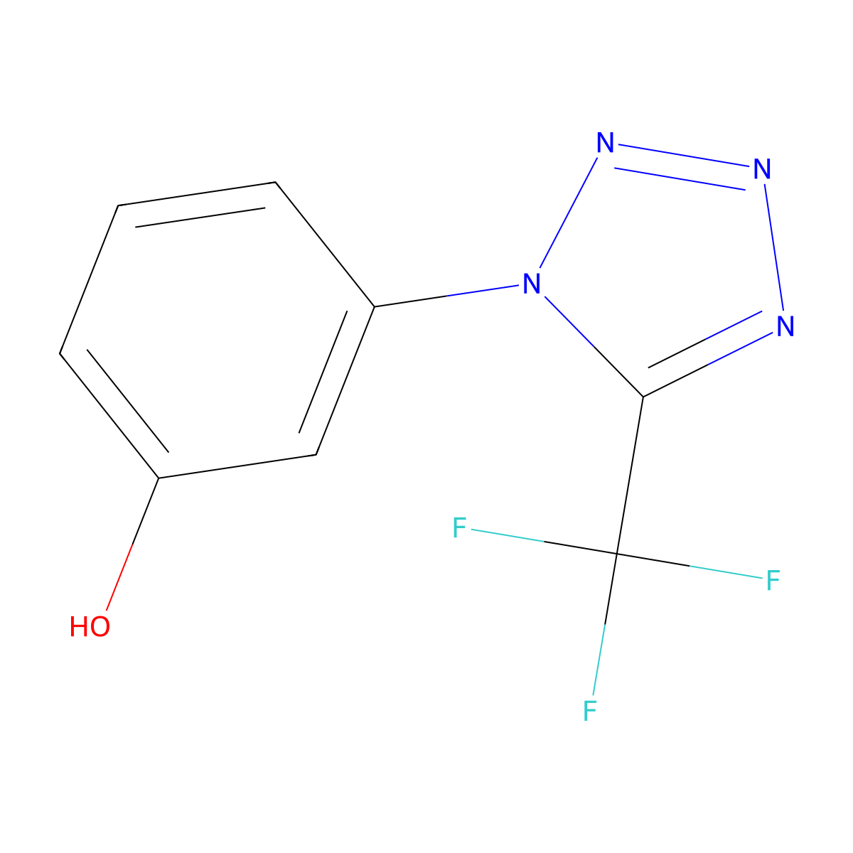 3-[5-(Trifluoromethyl)tetrazol-1-yl]phenol molecular structure, CAS 3017271-78-9