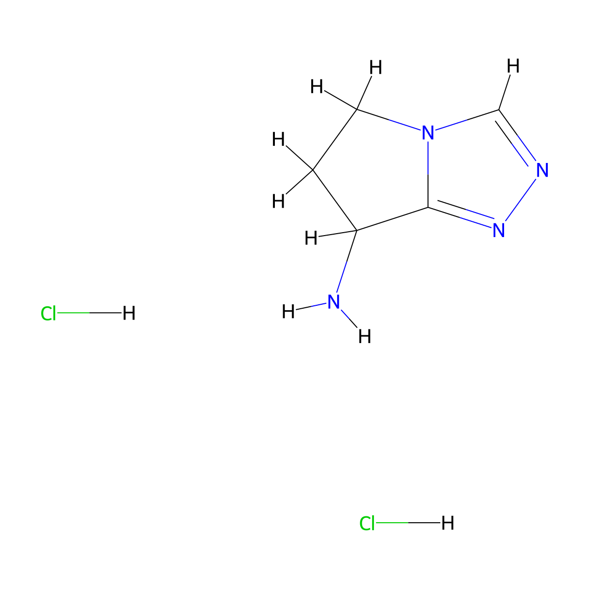 5H,6H,7H-pyrrolo[2,1-c][1,2,4]triazol-7-amine dihydrochloride molecular structure, CAS 3017271-88-1