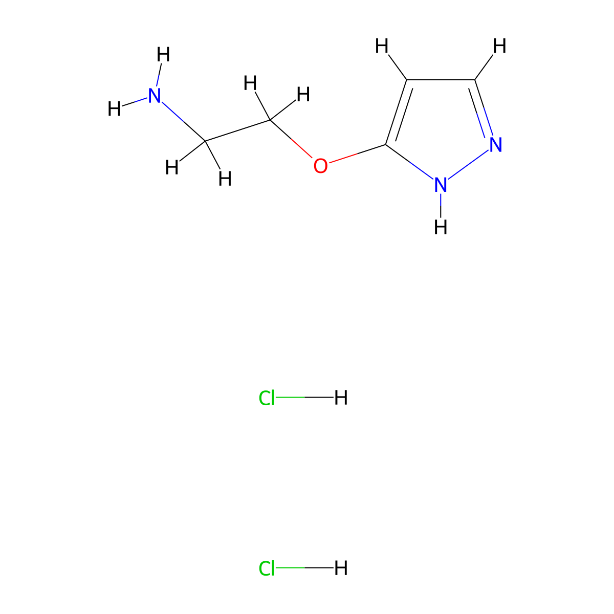 2-(1H-pyrazol-3-yloxy)ethan-1-amine dihydrochloride molecular structure, CAS 3017271-92-7